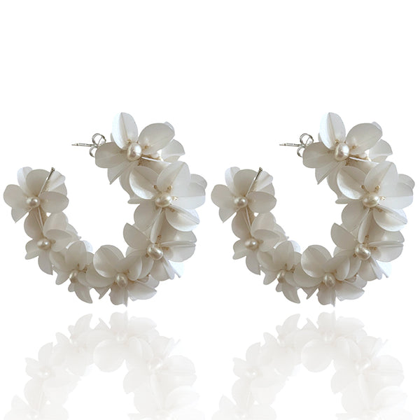 White Pearl Frezya Hoops