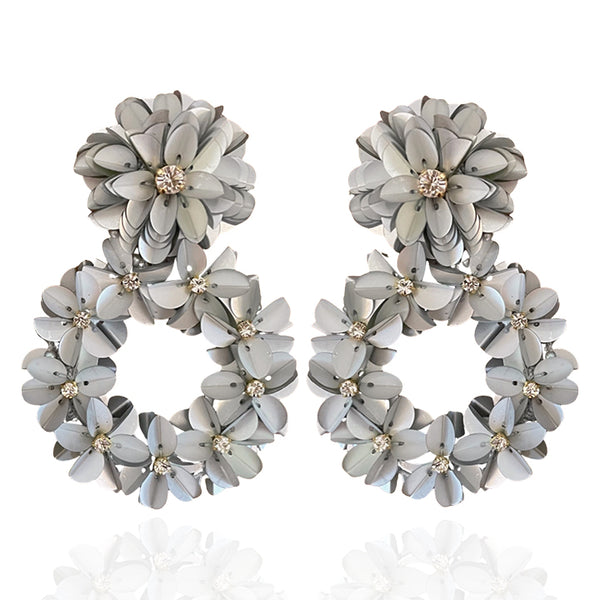 Silver Yasmine Hoops