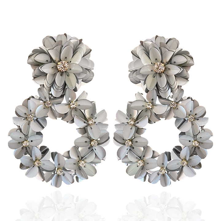 Silver Yasmine Hoops