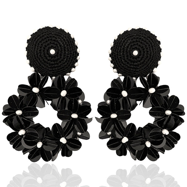 Black Petite Yasmine Hoops