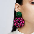 Fuchsia Pink Petite Yasmine Hoops