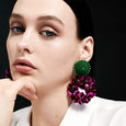Fuchsia Pink Petite Yasmine Hoops