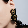 Black/Gold Flower Drops