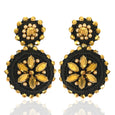 Black/Gold Flower Drops