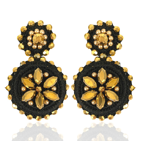 Black/Gold Flower Drops