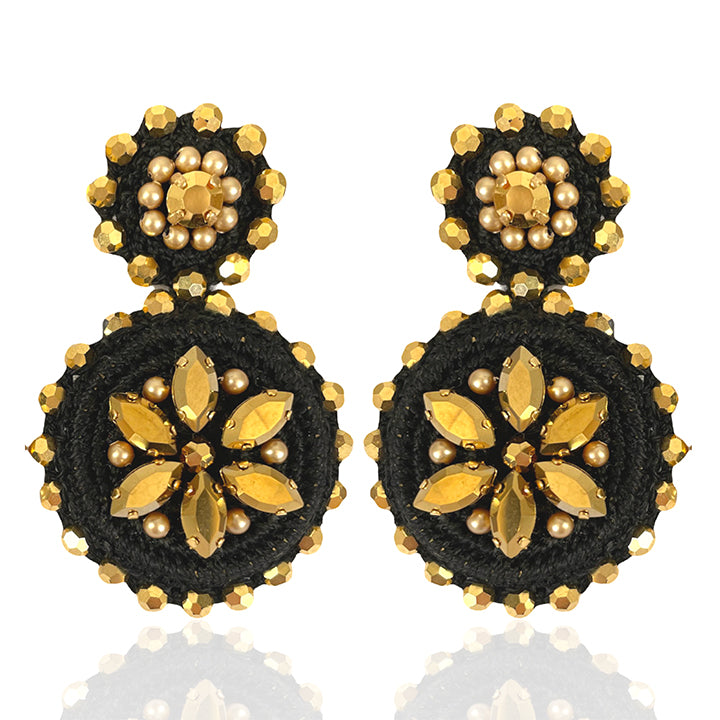 Black/Gold Flower Drops