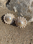 Cream Rose Pearl Studs