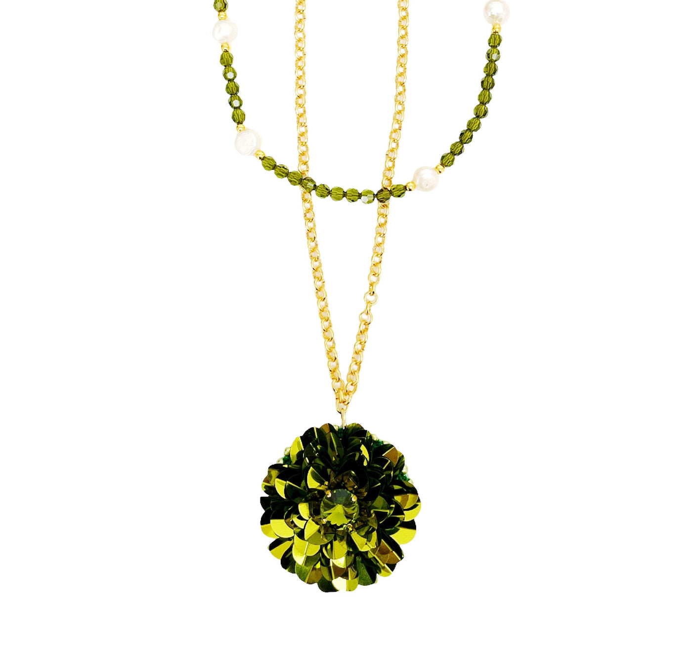 Artichoke Layered Dahlia Necklace