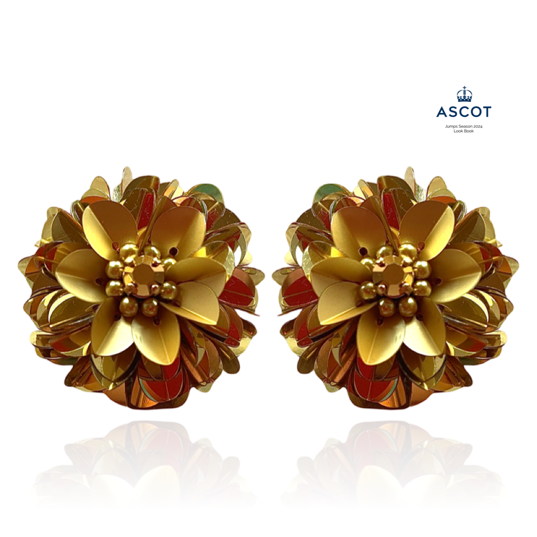 Gold Blossom Studs Gold Two Tone