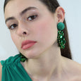 Emerald Green Petite Yasmine Hoops Earrings