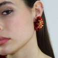 Red Blossom Studs Red Two Tone