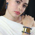 Dark Blue/Gold Cluster Cuff