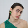 Emerald Green Blossom Studs Emerald Two Tone