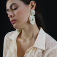 Cream Petite Yasmine Hoop Earrings Shell