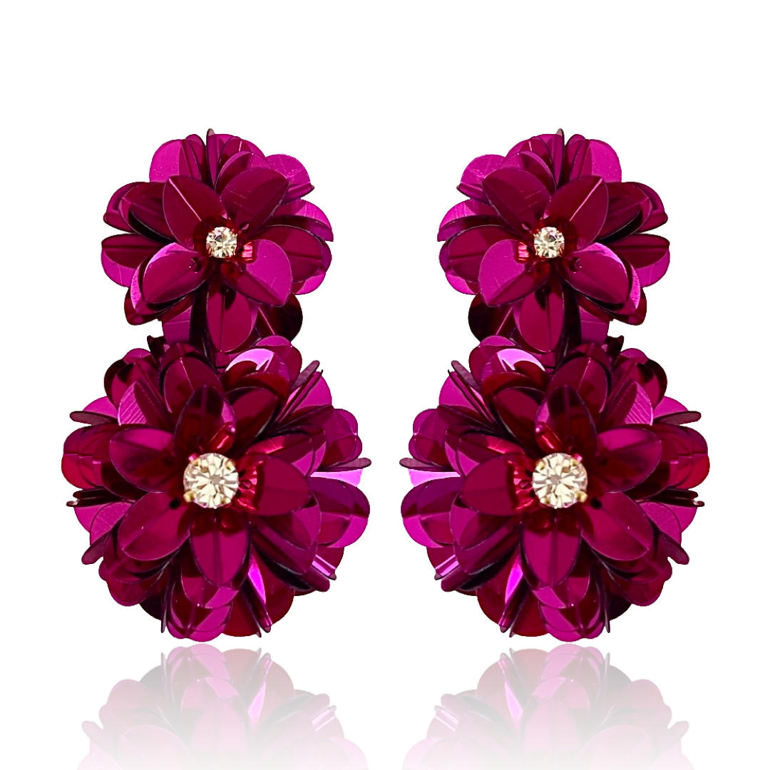 Blossom Drop Earrings Fuchsia