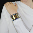 Dark Blue/Gold Cluster Cuff