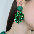 Emerald Green Petite Yasmine Hoops Earrings