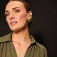 Disco Pebble Earrings Olive