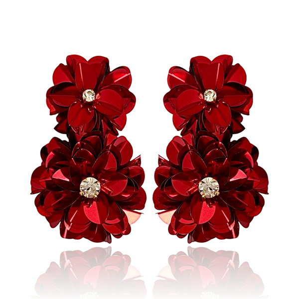 Blossom Drop Earrings Red