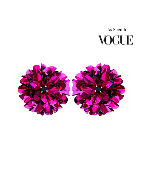Fuchsia Pink Blossom Earrings