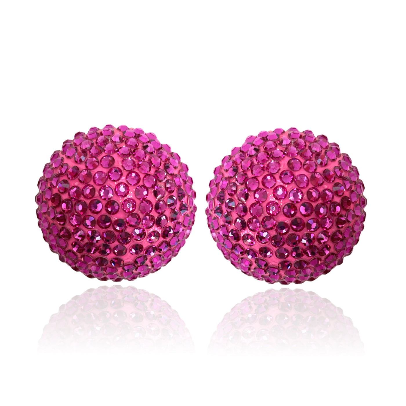 Disco Pebble Earrings Fuchsia