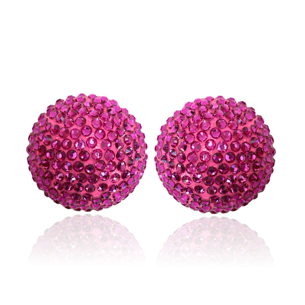 Disco Pebble Earrings Fuchsia