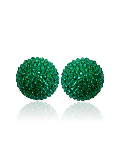 Disco Pebble Earrings Emerald