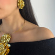 Gold Camellia Choker Necklace