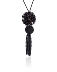 Dahlia Tassel Lariat Black