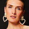 Cream Pearl Queen of Heart Earrings