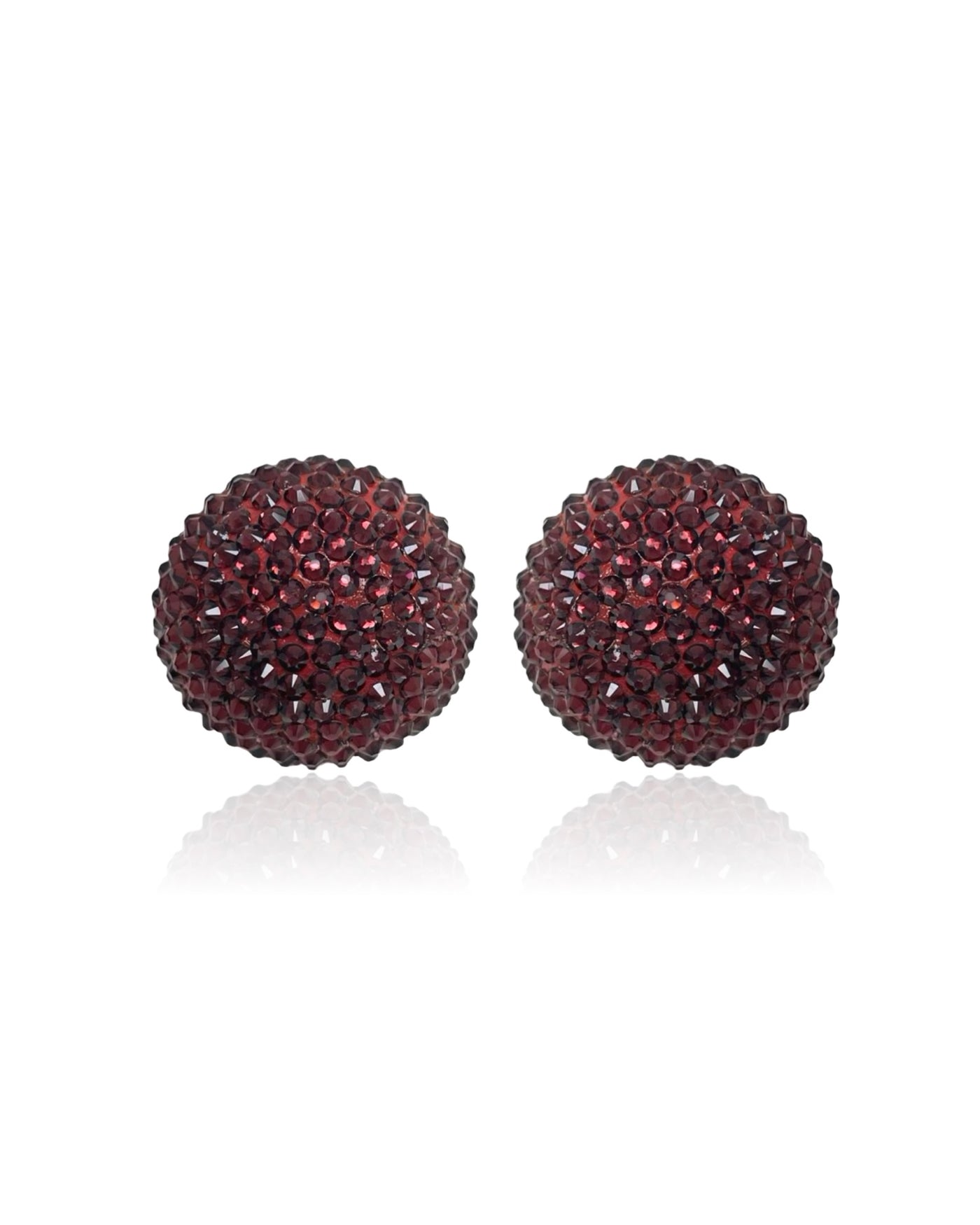 Disco Pebble Earrings Burgundy