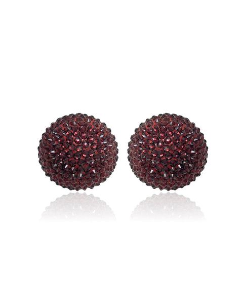 Disco Pebble Earrings Burgundy