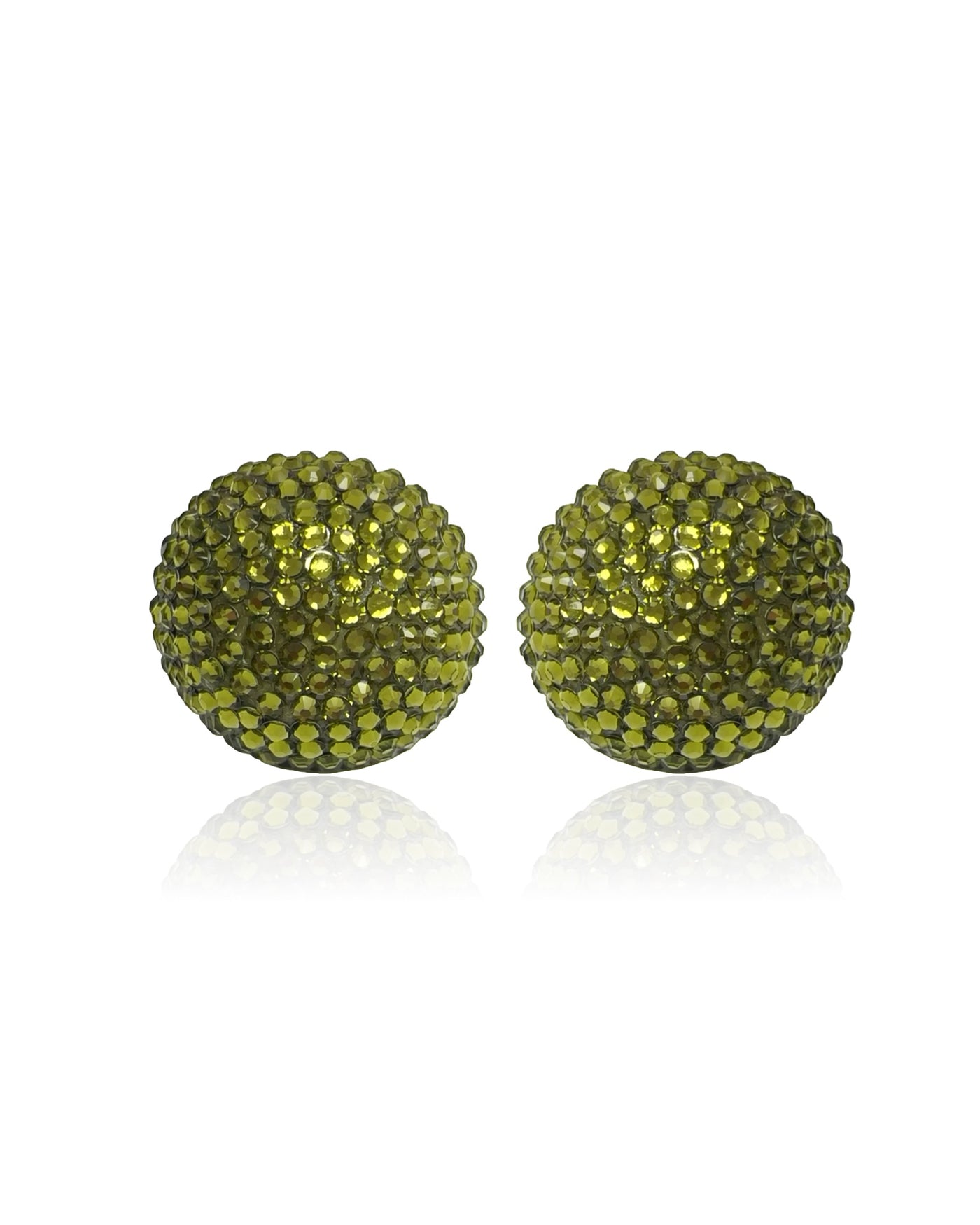Disco Pebble Earrings Olive