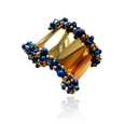 Dark Blue/Gold Cluster Cuff