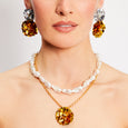 Baroque Pearl Layered Blossom Necklace