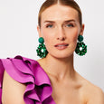 Emerald Green Petite Yasmine Hoops Earrings
