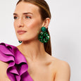 Emerald Green Petite Yasmine Hoops Earrings
