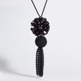 Dahlia Tassel Lariat Black